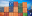 Stacks of colorful shipping containers arranged in a container yard under a blue sky.