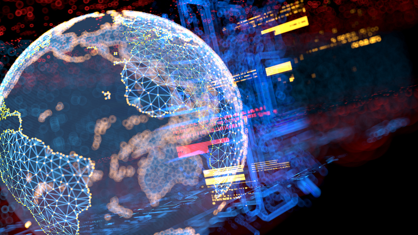 Big data , network. digital transformation concept
